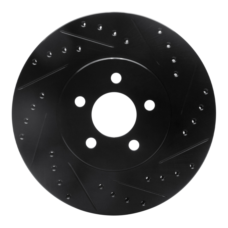 Chrysler CIRRUS Brake Rotor (1) - Front Right - R1 Concepts - Drilled & Slotted - Black - `95-`06